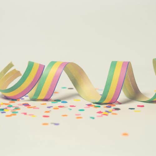 Pink, Green, and Yellow Ribbon Illustration